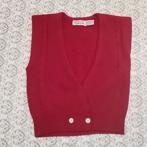 Vintage Y2K Hot Pink Lambswool Cable Sweater Vest Womens Small